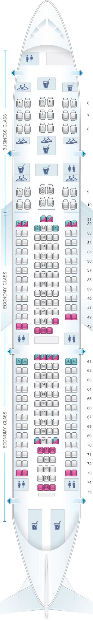 Seat Map China Eastern Airlines Airbus A330 200 232pax V1 Seatmaestro