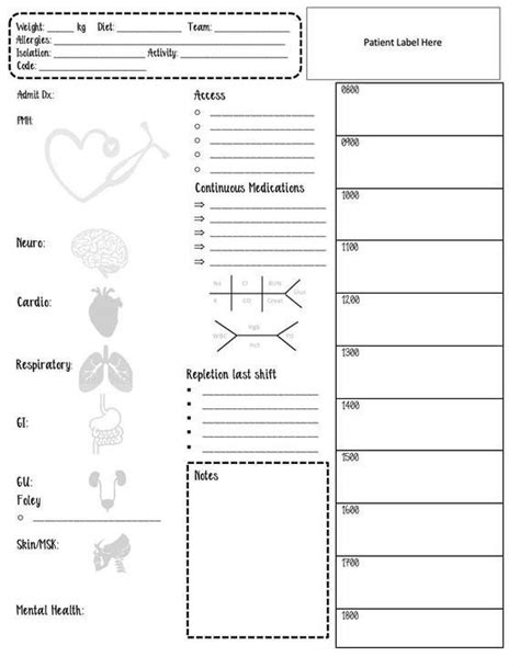 Simple Nursing Printable Study Guides Printable Blank World
