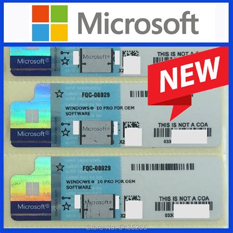 Microsoft Windows 10 Pro Key Coa Sticker Win 10 Professional Oem Label