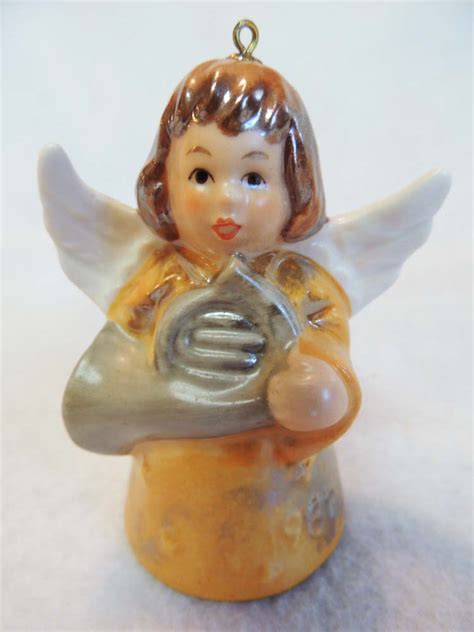 2 Goebel Hummel Angel Hand Painted Bell Christmas Ornaments 1982 And 1983