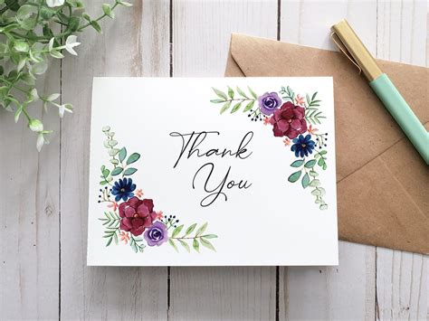 Purple Flowers Thank You Card Flower Quotes Inspirational Printable