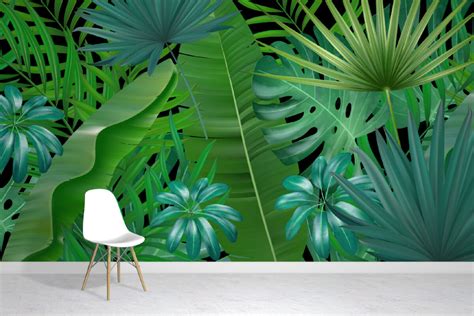 Complex Leaves Wallpaper Mural Tropical Leaf Wallaper Wall Murals