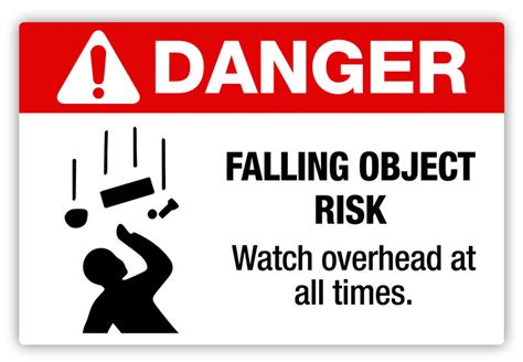 Danger Falling Object Risk Label