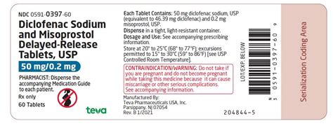 Ndc 0591 0397 Diclofenac Sodium And Misoprostol Tablet Delayed Release