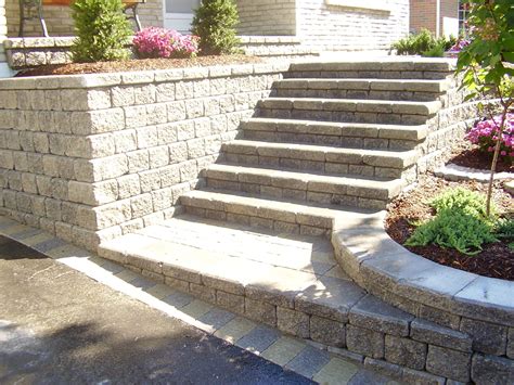 Retaining Wall Stairs An Essential Feature For Landscaping Home Wall