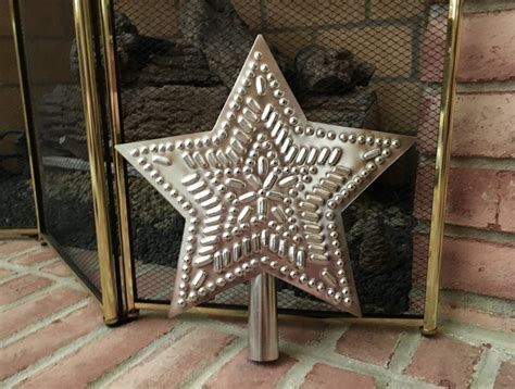 Star Tree Topper Large Silver Metal 11 12 Inch Made In The Etsy