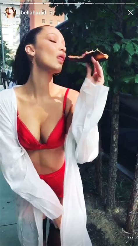 Bella Hadid flaunts EYE POPPING cleavage in risqué red hot lingerie Celebrity News Showbiz