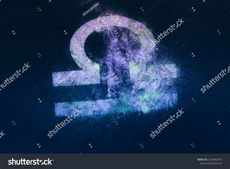 Libra Zodiac Sign Night Sky Background: foto de stock (editar ahora