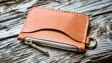Simple Leather Zip Wallet Diy Tutorial Youtube