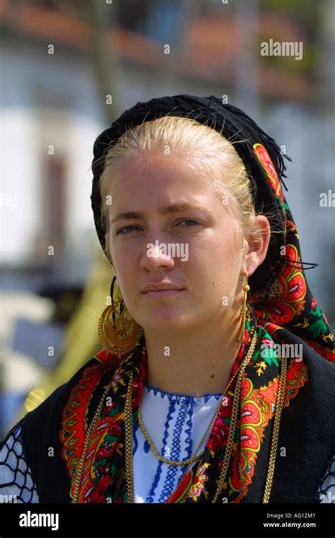 Portuguese Girl With Traditional Dress From Minho North Of Portugal