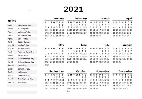 20 Federal Holidays 2021 Free Download Printable Calendar Templates ️