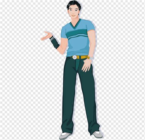 Cartoon Sportswear Man Hand Painted Cartoon Man With Short Hair