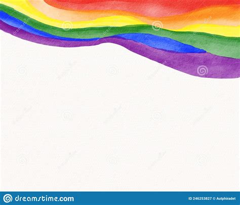 lgbt pride month watercolor texture concept rainbow brush style isolate on white background