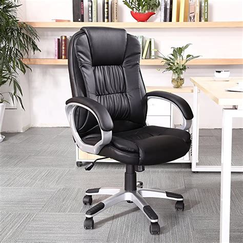 Belleze High Back Office Task Chair With Arms Faux Leather