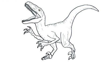 Velociraptor Jurassic Sketch Coloring Page
