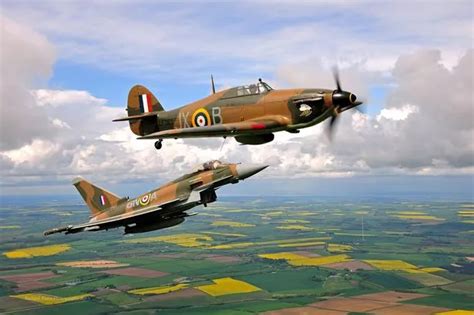 Typhoon And Hawker Hurricane Take To The Skies In Battle Of Britain Tribute