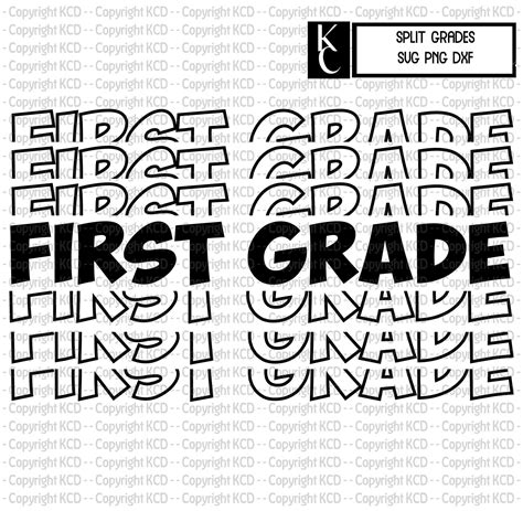 Back To School Grade Svg Cut Files Dxf Sublimation First Grade School
