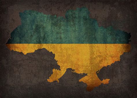 Ukraine Country Flag Map Mixed Media By Design Turnpike Fine Art America