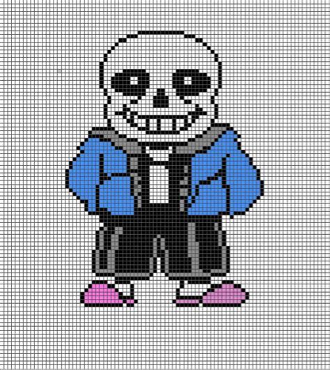 Want to discover art related to ink_sans? A pixel art grid for Sans the skeleton from Undertale in ...
