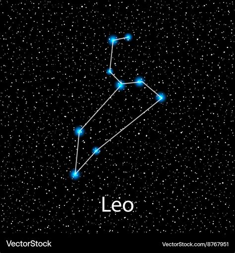 Leo Zodiac Sign Bright Stars Royalty Free Vector Image