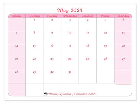 Calendar May 2023 Delicacy Ss Michel Zbinden Za