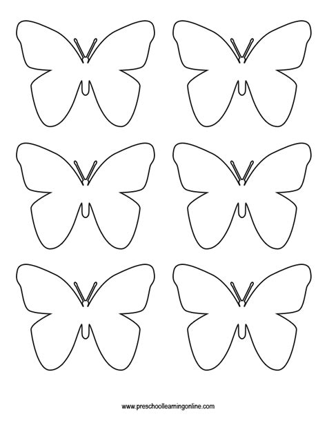 Butterfly Template Printable Preschool Learning Online Lesson Plans