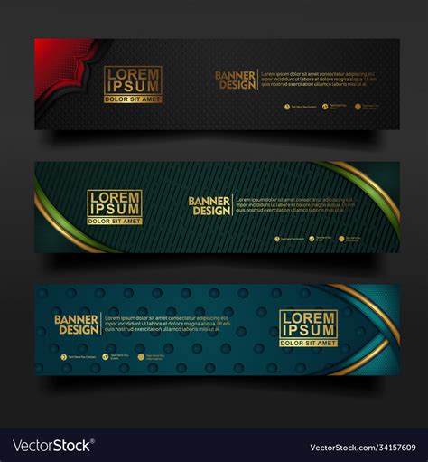 Set Banner Template Design With Luxury Royalty Free Vector