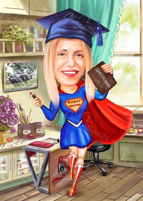 Tracy Smith Caricature From Photo Graduation Portraits Personalized