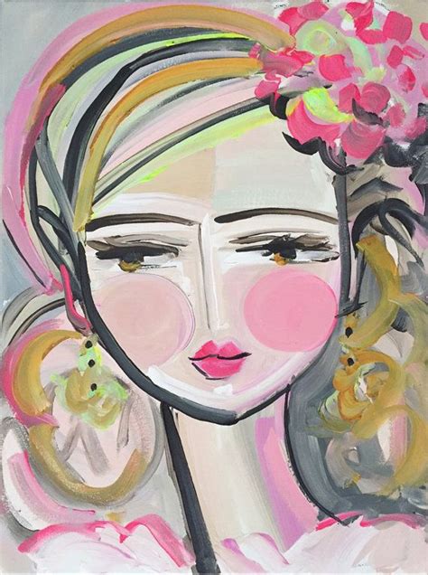 Abstract Portrait Painting Medium 11x14 Woman Portrait Abstract