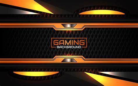 Premium Vector Abstract Futuristic Black And Orange Gaming Background