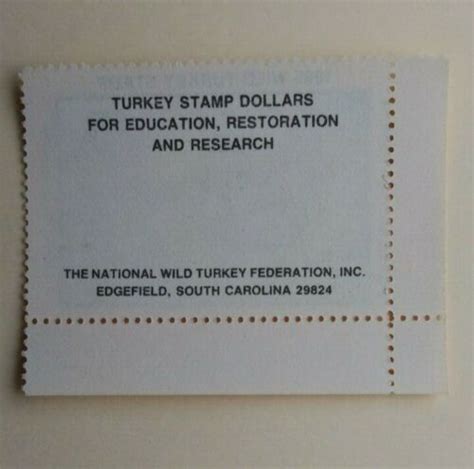 national wild turkey federation stamp 1985 sc nwtf10 mint nh og w selvage ebay