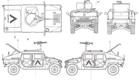 Hummer H1 M 1025 1991 Blueprint Download Free Blueprint For 3d Modeling
