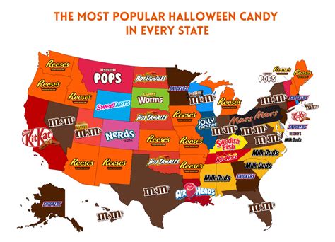 Most Popular Halloween Candy In Each State The Cake Boutique