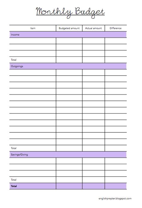 monthly budget template giveaway saving scotts
