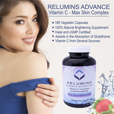 Supplements and vitamins have been proven to help clear up pores, boost radiance, reduce before introducing a new supplement to your routine, always consult your integrative healthcare practitioner for recommendations topical vitamin c and the skin: Relumins Advance Vitamin C - MAX Skin Whitening Complex ...
