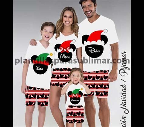 Pijama Sublimar Mickey Minnie Familia Plantillas Para Sublimar