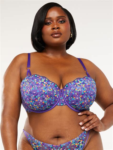 steamy floral padded lace balconette bra in multi and purple savage x fenty netherlands