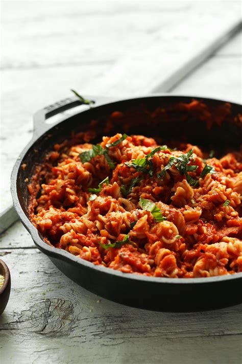 spicy red pasta with lentils minimalist baker recipes