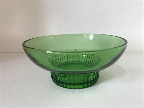 vintage al randall glass co green serving bowl etsy serving bowls vintage green glass