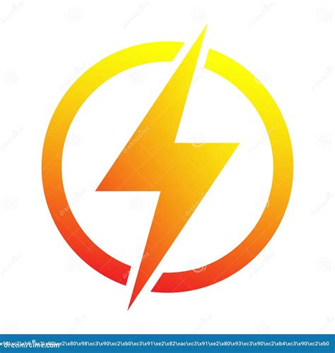 Flash Icon Energy Power Vector Isoluted On The White Background Stock