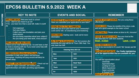 Wc 05092022 Sixth Form Bulletin Week A Kings Academy