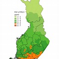 PM2.5 exposures in Finnish municipalities in 2015. | Download ...