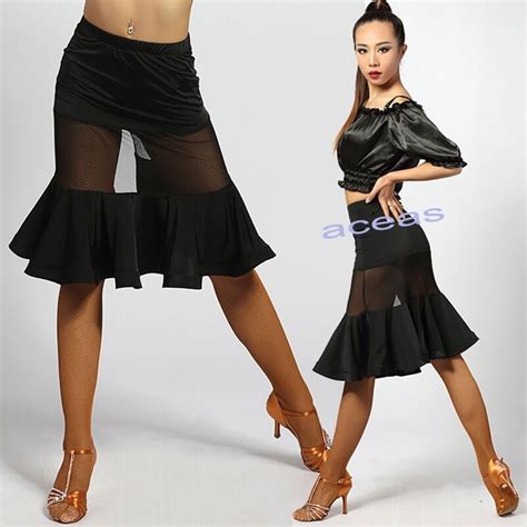Adult Womens Dancewear Latin Rumba Dance Practice Skirts Cha Cha Samba