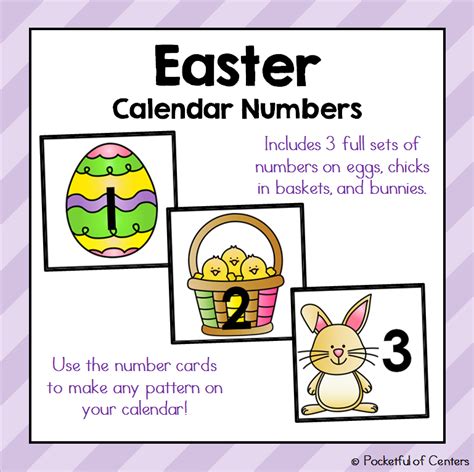 Easter Calendar Numbers Calendar Numbers Easter Calendar Math Center