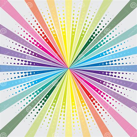 Rainbow Burst With Halftone Stock Vector Illustration Of Pattern