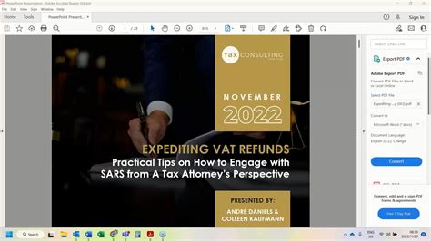 2022 11 25 0830 Expediting Vat Refunds Practical Tips On How To