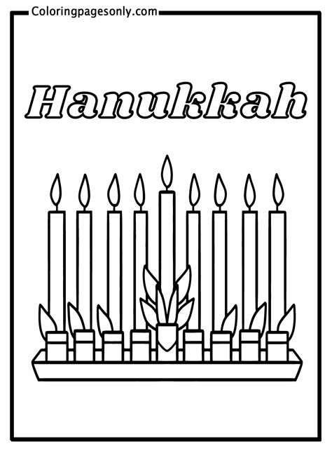 Hanukkah Menorah Coloring Page Free Printable Coloring Pages