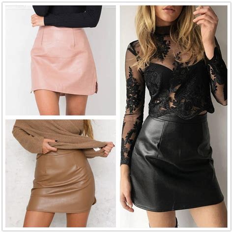 High Waist Leather Mini Skirt Look Love Lust