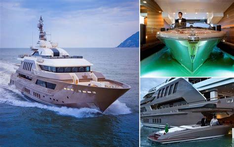 the luxury j ade super yacht has a unique floating garage for the