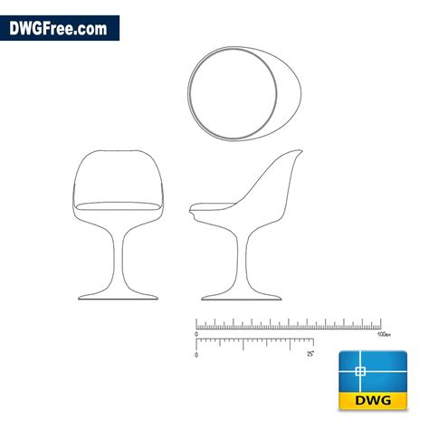 Knoll Style Tulip Chair Dwg Download Autocad Blocks Model Autocad